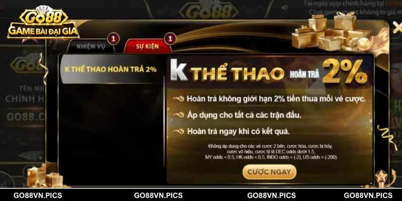 Chi tiết các chương trình ưu đãi nổi bật tại GO88